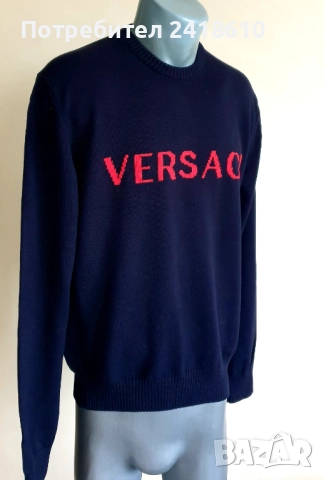Versace  Cotton Knit Mens Size 50 /  L ОРИГИНАЛ! Мъжки Памучен Пуловер!, снимка 8 - Пуловери - 52577287