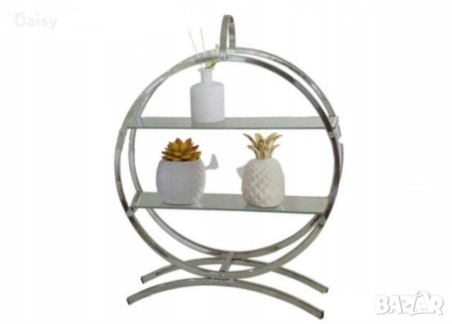 Кръгла етажерка с 2 огледални рафтчета