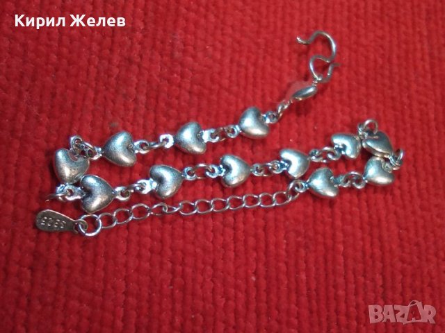 ПРЕКРАСНА СРЕБЪРНА ФЕШЪН - АРТ ГРИВНА СРЕБРО 925 - СЪРЧИЦА 27301, снимка 2 - Гривни - 36852084