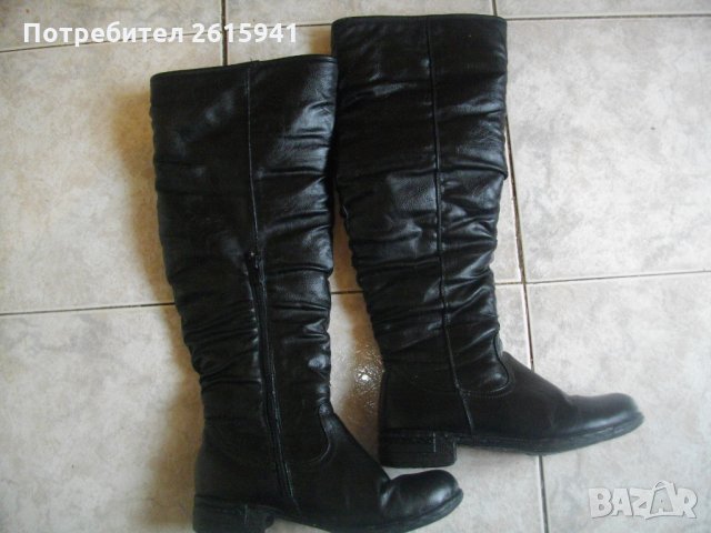 №37-Дамски Зимни Високи Ботуши-Кожа-С Вълна Вътре-Български-Ползвани-LEMAX, снимка 3 - Дамски ботуши - 35567173