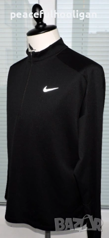 Nike Running -мъжка черна блуза с дълъг ръкав за спорт размер XL, снимка 5 - Спортни дрехи, екипи - 53393851