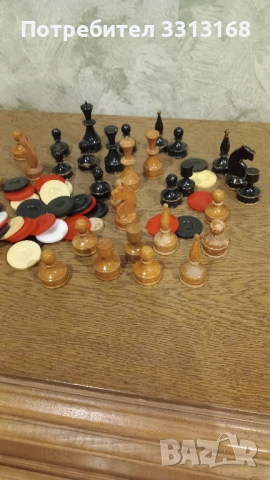 Дървени резервни фигури за шах и табла 