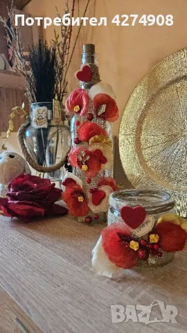 Оригинални подаръци. Свещници и светещи бутилки , снимка 17 - Ръчно изработени сувенири - 48884384