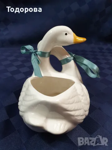 Порцеланова композиция с двойка гъски, снимка 3 - Антикварни и старинни предмети - 49424207