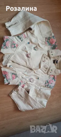 Дънкови яке с подплънки р.152