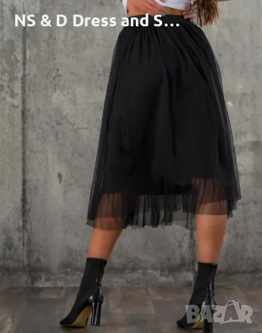 Дамска пола от черен тюл- пачка, снимка 3 - Поли - 47442727