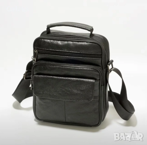 Мъжка ежедневна кожена чанта с класически дизайн /Черна естест. кожа!, снимка 10 - Чанти - 53103789