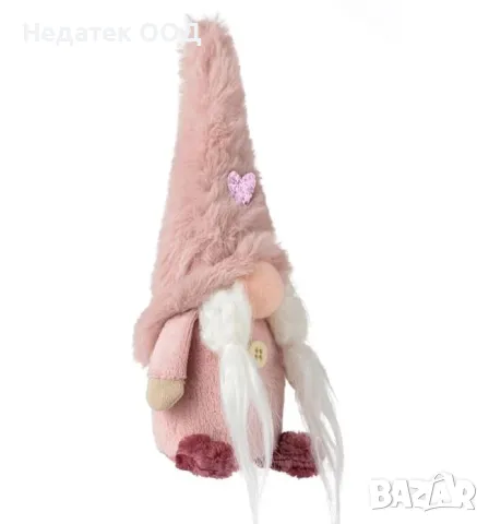 Коледна декоративна украса Гном, Розов, 18 см, снимка 2 - Декорация за дома - 48290404