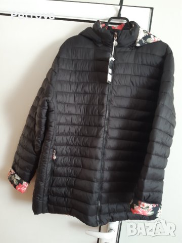 Ново дамско яке с две лица,черно и пъстро, снимка 2 - Якета - 43832299