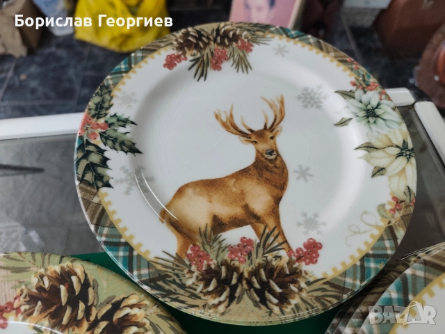Нови коледни чинии с елени kosova, снимка 3 - Чинии - 52838681