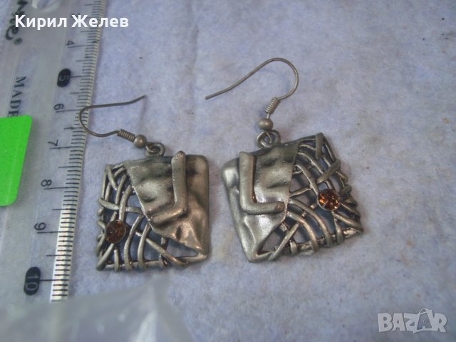 АЖУРНИ ПОСРЕБРЕНИ ЛАКИРАНИ АРТ ДЕКО ОБЕЦИ с ФАСЕТИРАНИ КРИСТАЛИ 27755, снимка 4 - Обеци - 37752105