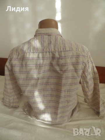 Мъжка риза с дълъг ръкав от лен Zara, снимка 2 - Ризи - 26635568