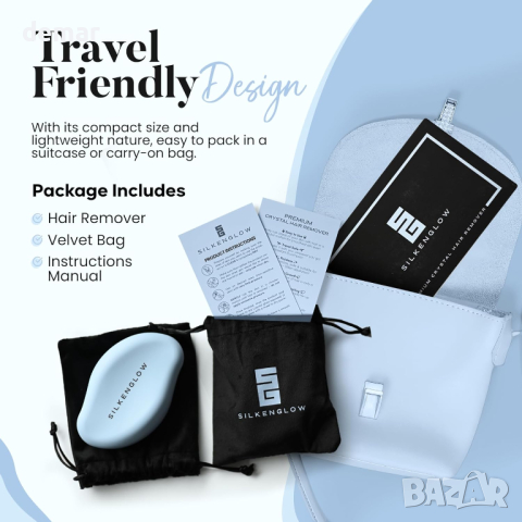Silken Glow Premium Crystal Hair Remover Устройство за безболезнено обезкосмяване, дамски епилатор, снимка 4 - Епилатори - 44913394