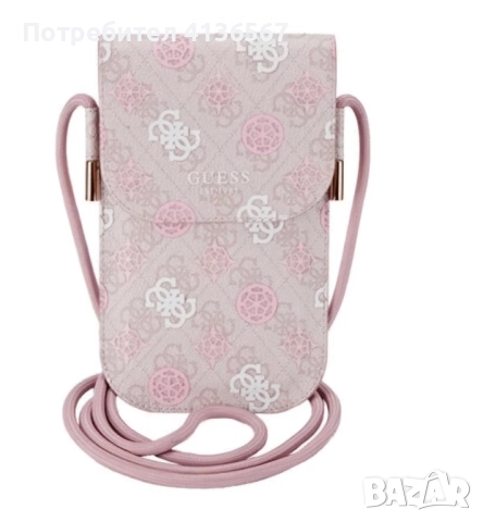 Дамска мини чанта GUESS за телефон – розова, оригинална, нова