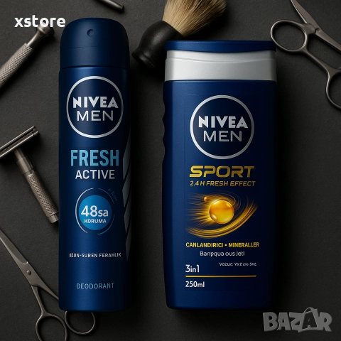 Комплект за мъже NIVEA MEN – Дезодорант 150 мл + Душ гел 250 мл, снимка 7 - Козметика за тяло - 52793800