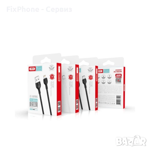 Кабел USB - USB-C, XO NB200 2.1A 1м в кутия, Черен , снимка 2 - USB кабели - 52596023