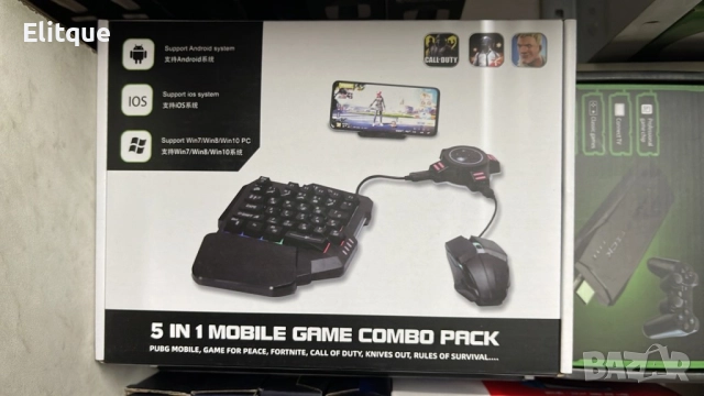 Геймърска мишка и клавиатура за телефон, смартфон, таблет, комплект V I D G E S 