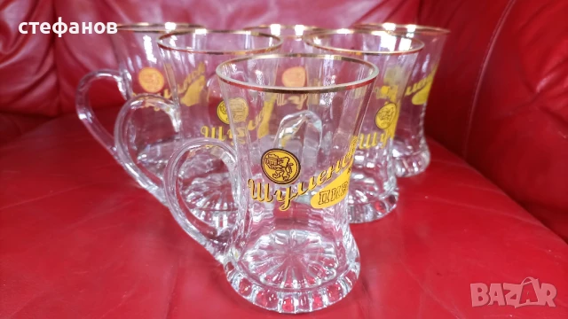 Бирени халби, Шуменско, златен кант, тънкостенни, снимка 4 - Чаши - 51258416