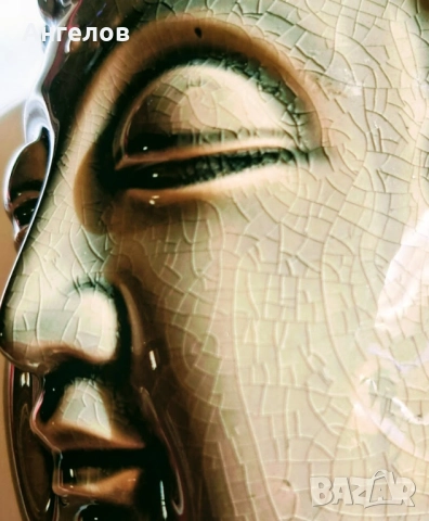 Буда от масивен порцелан с кракле ефект, снимка 7 - Антикварни и старинни предмети - 52790582