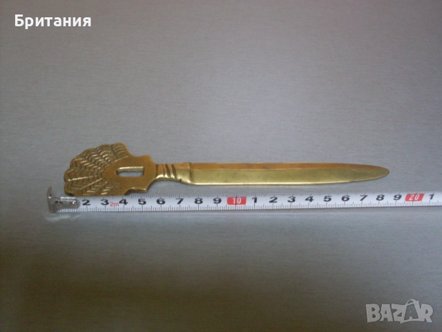 Бронзов нож за писма- кама., снимка 6 - Антикварни и старинни предмети - 52899217