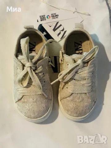 Памучни флорални сникърси Zara, снимка 8 - Детски маратонки - 49926911