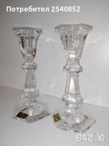 двойка кристални и месингови свещници , снимка 8 - Декорация за дома - 43141580