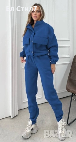 📌#Памучен #Ватиран #дамски #екип Цвят Синьо Триконечна вата Размери С М Л ХЛ Цена 50лв/25.56€ Еконт