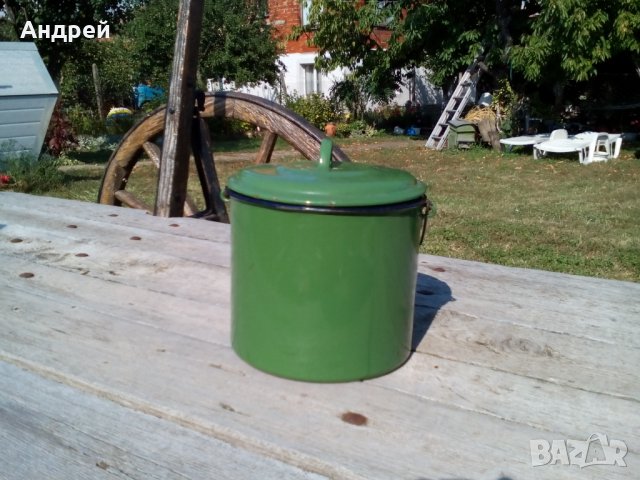 Стара емайлирана котленка #4, снимка 3 - Антикварни и старинни предмети - 26811060