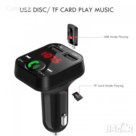 Bluetooth FM трансмитер и ВОЛТМЕТЪР, 2 USB зарядни за GSM Bluetooth Car Kit , снимка 2 - Аксесоари и консумативи - 28544563