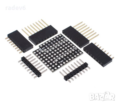 Шийлд за прототипи за WeMOS D1 Mini / PRO + комплект рейки, снимка 1 - Друга електроника - 27687279
