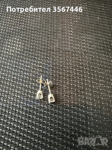 0.33 карата Диамантени обеци в 14 карата бяло злато, снимка 2 - Обеци - 51278726
