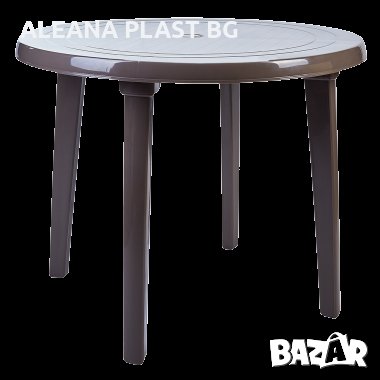 Пластмасова кръгла  маса, снимка 3 - Градински мебели, декорация  - 25608132