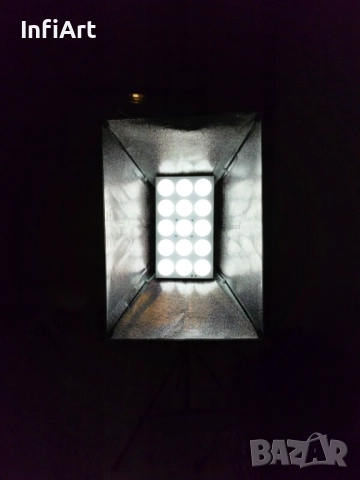 ТУНИНГ LED СТУДИЕН КОМПЛЕКТ ОСВЕТЛЕНИЕ – 2 бр. софтбокса (50x70 см) – 135W / 6500K / 10800 lm, снимка 4 - Светкавици, студийно осветление - 52076783