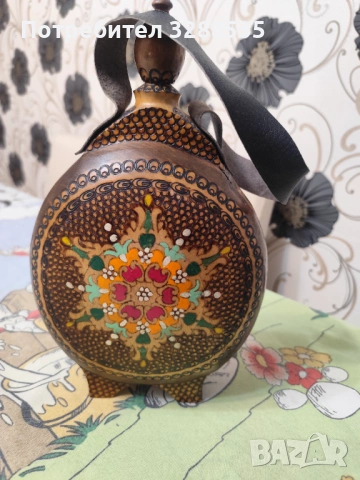 Дървена бъклица , снимка 2 - Антикварни и старинни предмети - 53428254