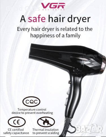 Професионален сешоар VGR 413 с 3 степени и 2 скорости, снимка 6 - Сешоари - 42988903