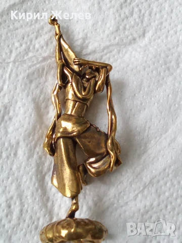 Месингова статуетка фигура 52775, снимка 2 - Антикварни и старинни предмети - 53220512