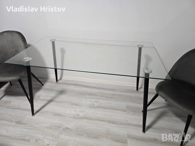 Стъклена маса Д140/Ш80/В76 - Нова, снимка 2 - Маси - 52566067