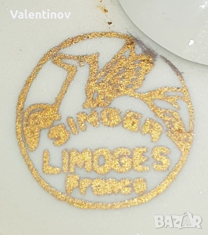 Старинна порцеланова поставка за яйце- Лимож- Франция , снимка 5 - Антикварни и старинни предмети - 53466058