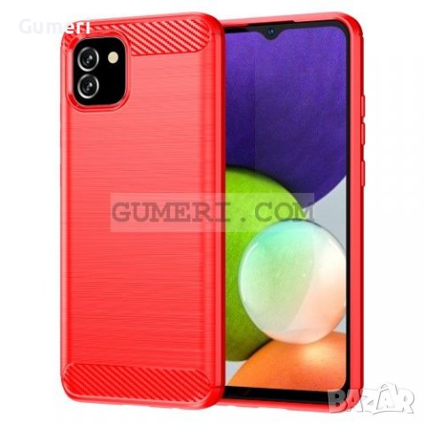 Samsung Galaxy A03 Противоударен Силиконов Гръб - Карбон, снимка 8 - Калъфи, кейсове - 36851055