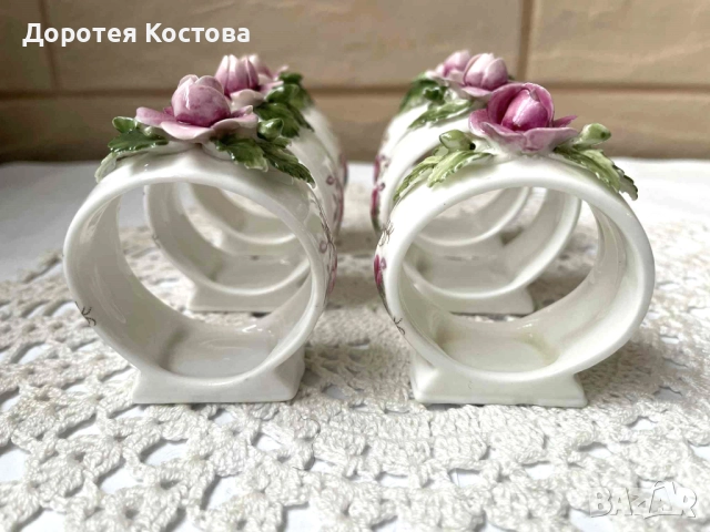 ROYAL ALBERT красиви пръстени за салфетки от костен порцелан от Англия, снимка 7 - Антикварни и старинни предмети - 52336298