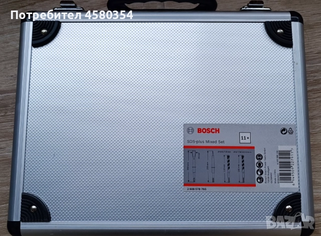 Комплект свредла, шило и секач Bosch, SDS-Plus, 11 части, снимка 5 - Куфари с инструменти - 52012759
