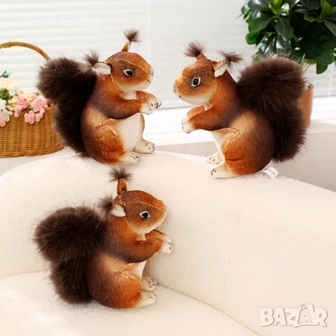 Плюшена играчка Катерина, Реалистична, 30см, Плюшена катерица