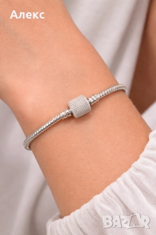 Сребърна гривна + Подарък, снимка 2 - Гривни - 52852579