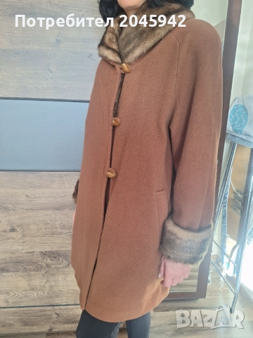 Дамско палто в кафяв цвят, снимка 10 - Палта, манта - 52975162