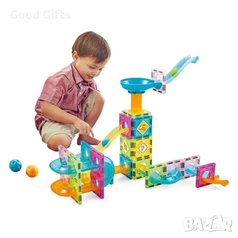 3D Магнитен конструктор в куфар, 64 части, снимка 3 - Конструктори - 42973733
