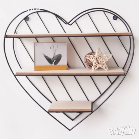  Етажерка във формата на сърце с три нива, снимка 1 - Декорация за дома - 32549336