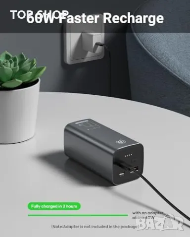 Нова Мощна Преносима Батерия 20000mAh 65W за iPhone Samsung Лаптоп, снимка 3 - Друга електроника - 49498121