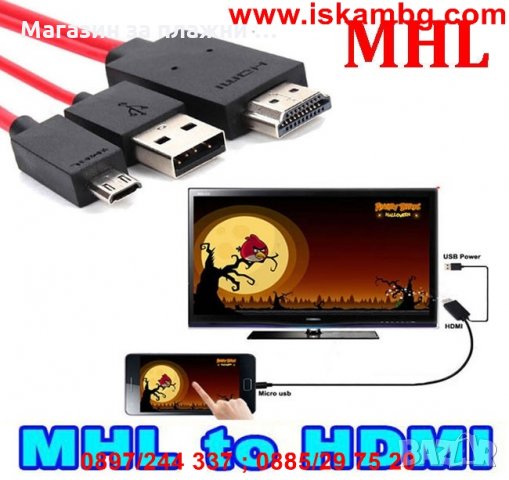 Кабел MHL към HDMI адаптер за Samsung  0718, снимка 3 - USB кабели - 28530131