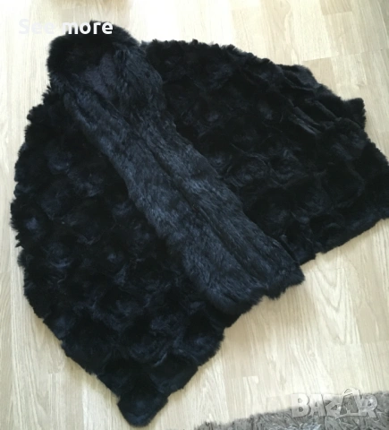 Палто от заешка кожа LAPIN с флорални мотиви, снимка 3 - Палта, манта - 53179180