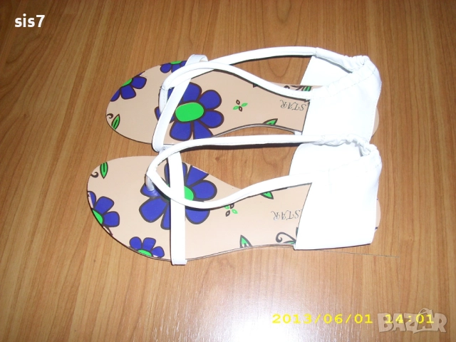 нежни сандалки в бяло-37 номер внос от Англия, снимка 2 - Сандали - 51994512